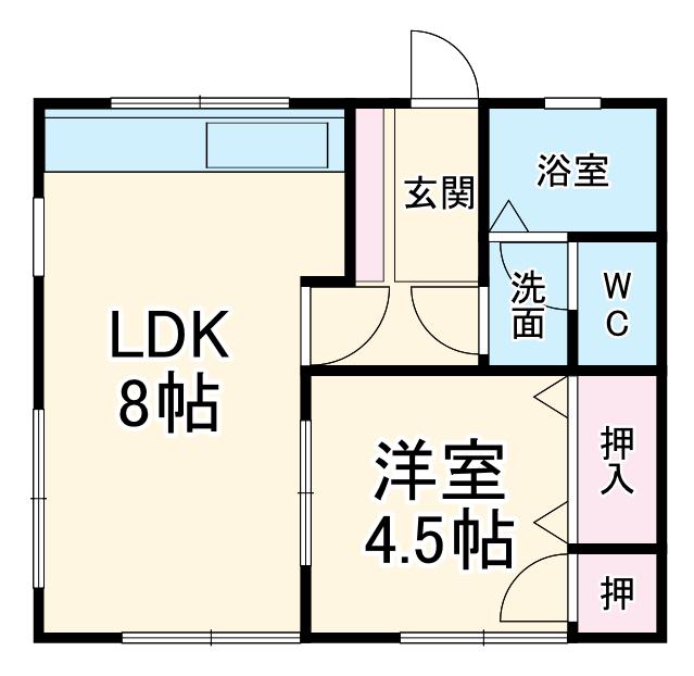 大町ハイツ(1LDK/2階)の間取り写真