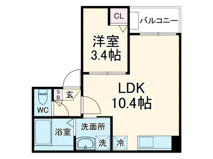 JACK KINJOⅠ(1LDK/3階)の間取り写真