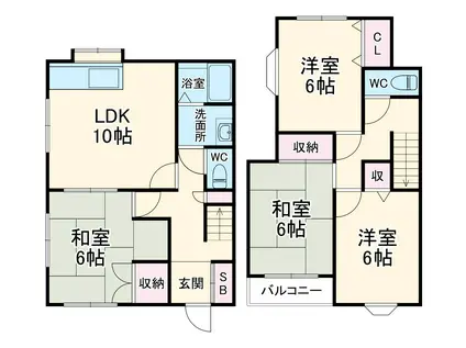 東武鉄道東上線 東松山駅 徒歩50分 2階建 築33年(4LDK)の間取り写真