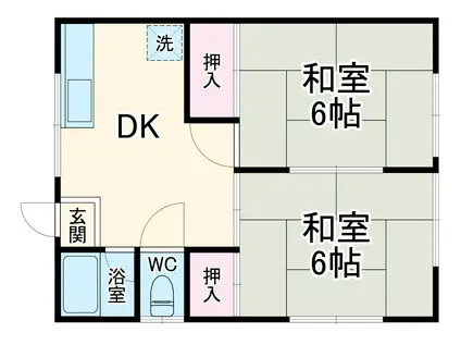 木下コーポ(2DK/2階)の間取り写真