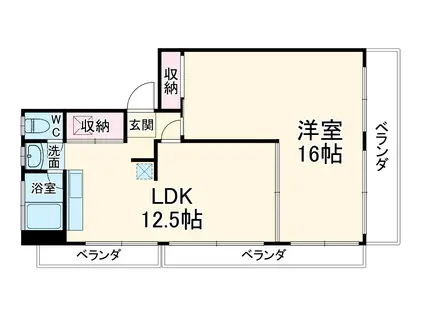 三幸ビル(1LDK/4階)の間取り写真