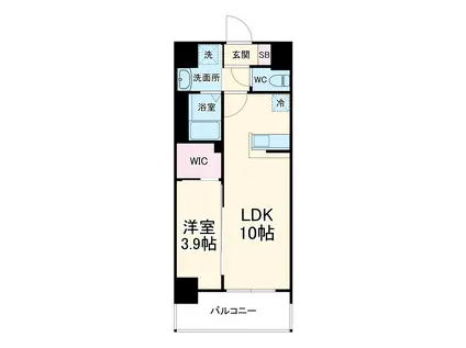 ソルテラス京都西院 STATION SIDE(1LDK/7階)の間取り写真