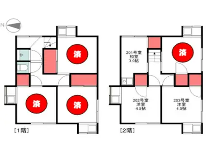ウィルホームズ板橋(ワンルーム/2階)の間取り写真