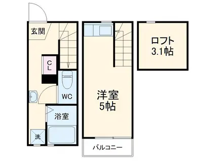 ミーナ八幡(ワンルーム)の間取り写真