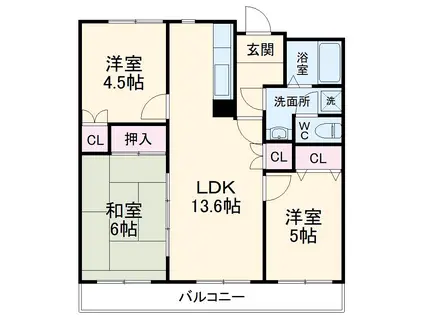 アーバンドエル西春駅前(3LDK/10階)の間取り写真