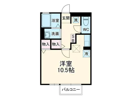 アイリス蟹江(ワンルーム/1階)の間取り写真