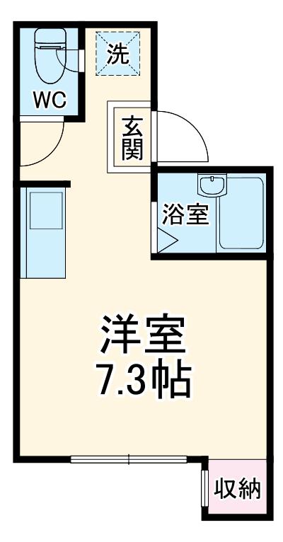 SHINY海神(ワンルーム/1階)の間取り写真