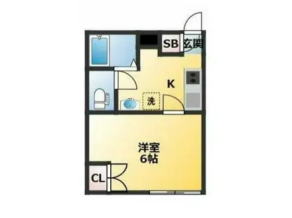 新宿早稲田鶴巻町IMAハウス(1K/2階)の間取り写真