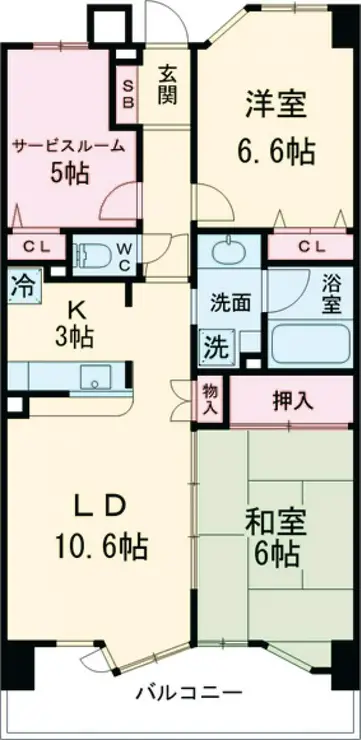 コスモ葛西臨海公園ロイヤルコート 5階階 間取り