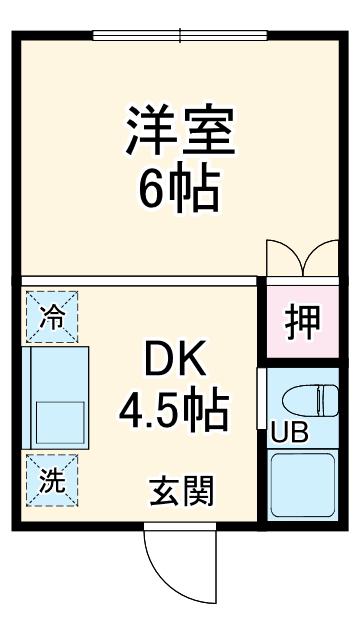 カーサミハルI(1K/1階)の間取り写真