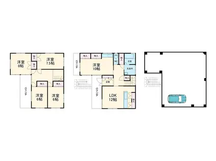 中央本線 甲府駅 徒歩27分 2階建 築30年(5LDK)の間取り写真
