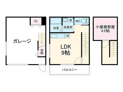 リヴェール(1LDK/1階)の間取り写真