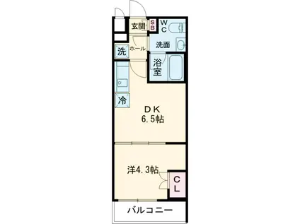 コンシェリア東京 (1DK/1階)の間取り写真