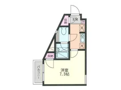 ラ・メゾン・ブロンシュ相模大野(1K/2階)の間取り写真
