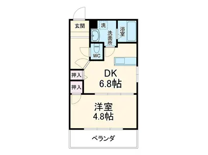 ローゼンハイム(1DK/2階)の間取り写真