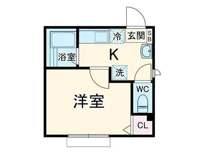 SERENO Ⅲ(1K/2階)の間取り写真