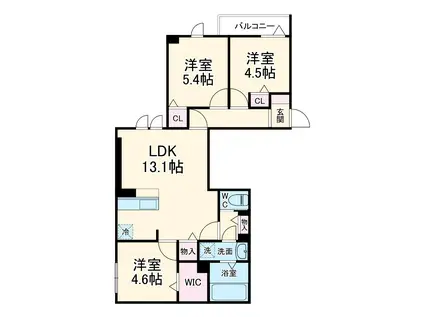 セレスティア江戸川Ⅱ(3LDK/2階)の間取り写真