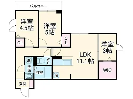 セレスティア江戸川Ⅱ(3LDK/3階)の間取り写真