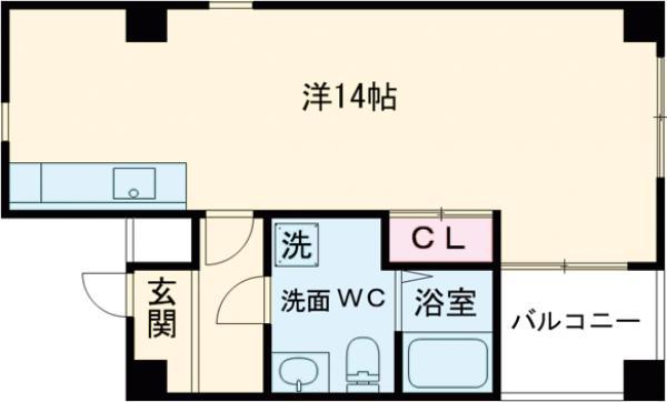 シャネルファイブ(ワンルーム/2階)の間取り写真