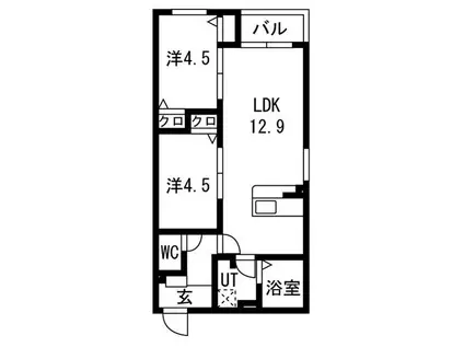 CS名塚(2LDK/2階)の間取り写真