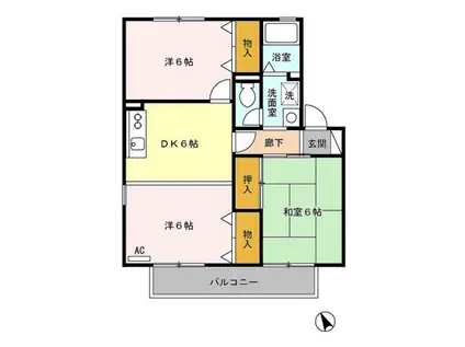 ボナール杉本(3DK/1階)の間取り写真