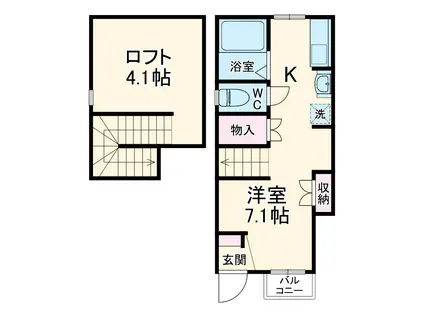 LIBERTA本前川Ⅱ(ワンルーム/1階)の間取り写真