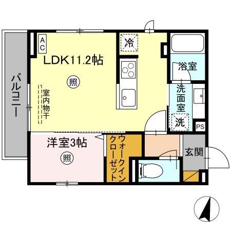 プラデーラ(1LDK/3階)の間取り写真