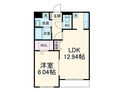 クローバーⅡ(1LDK/1階)の間取り写真