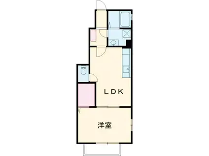 ローズコート玉川(1LDK/1階)の間取り写真