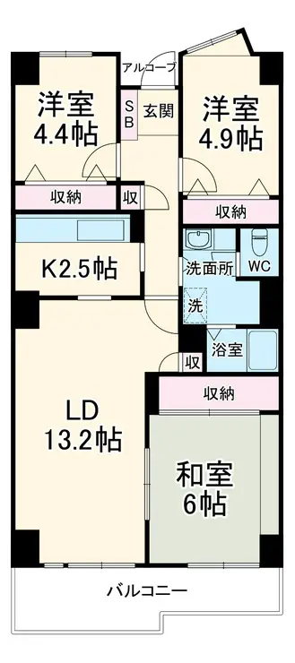 厚木セントラルハイツ 4階階 間取り