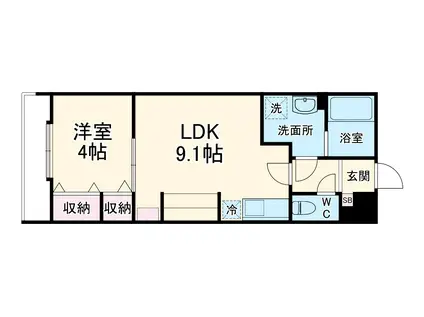 リブリ・船橋Ⅳ(1LDK/3階)の間取り写真
