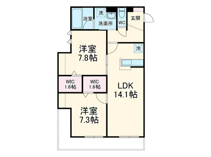 FRIEDE(2LDK/2階)の間取り写真