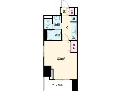 ユリカロゼ五反野Ⅲ(1K/3階)の間取り写真