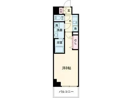 ユリカロゼ五反野Ⅲ(1K/3階)の間取り写真