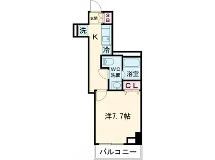 ユリカロゼ五反野Ⅲ(1K/6階)の間取り写真