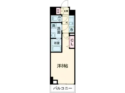 ユリカロゼ五反野Ⅲ(1K/6階)の間取り写真