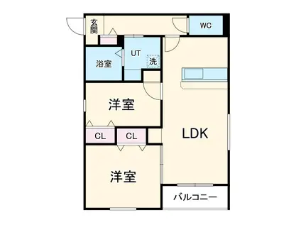 RUSCELLO守山(2LDK/3階)の間取り写真