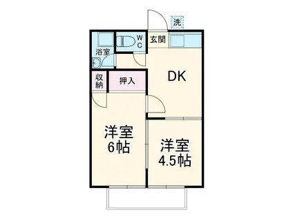 柏木第1ハイツ(2DK/2階)の間取り写真