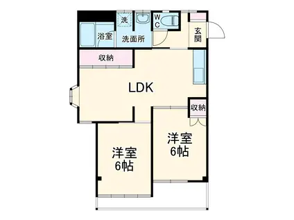 ヴィヴィッドヒル(2LDK/1階)の間取り写真