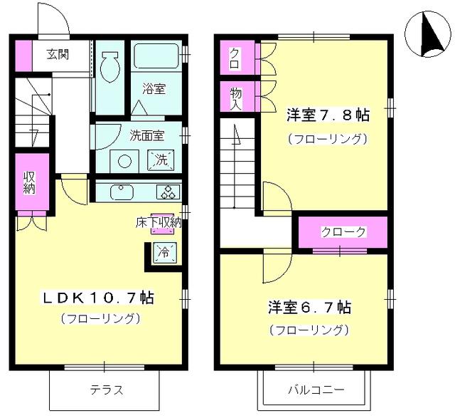 Ｇｒａｃｅ　Ａ棟(2LDK)の間取り写真