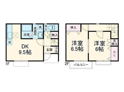 Ｄｕｐｌｅｘ　Ｋｏｓａｗａ(2DK)の間取り写真