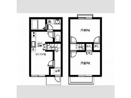 ＤＵＰＬＥＸ　ＭＩＺＵＮＯ　Ａ(2DK)の間取り写真