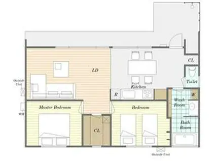 内房線 和田浦駅 徒歩14分 2階建 築1年(2LDK)の間取り写真