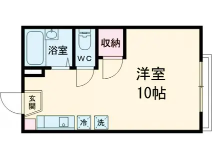 むさし野ハイツA(ワンルーム/1階)の間取り写真