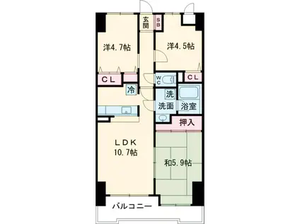 ダイアパレス立石(3LDK/5階)の間取り写真