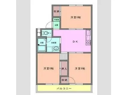 シャルムKフレール(3DK/1階)の間取り写真