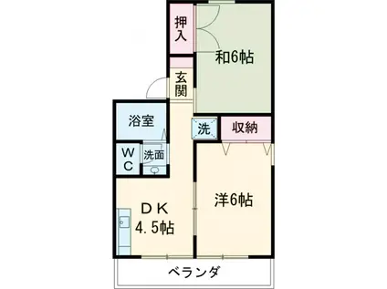 ラムールフォー(2DK/2階)の間取り写真