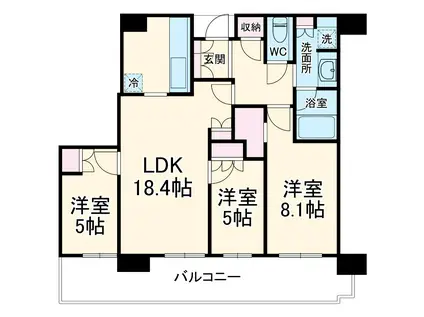 ザ・パークハウス中之島タワー(3LDK/47階)の間取り写真