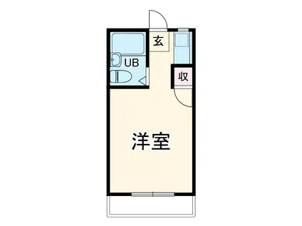 サイレンスコーポ(ワンルーム/1階)の間取り写真