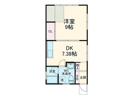 小田急電鉄小田原線 本厚木駅 バス乗車時間：14分 金田神社前バス停で下車 徒歩3分 1階建 築12年(1DK)の間取り写真